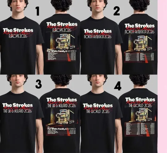 Discover The Strokes Reality Awaits Europe 2026 Tour Schedule Dates Two Sided T-Shirt