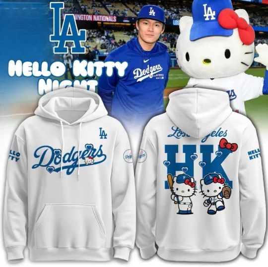 Discover Los Angeles Dodgers x Hello Kitty Night 2026 New Hoodie