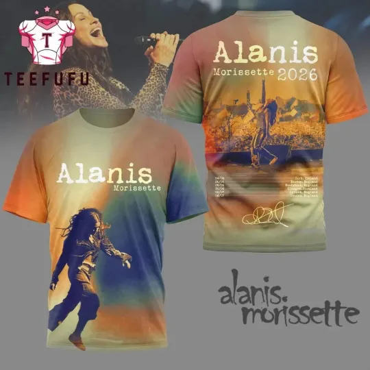Discover Alanis Morissette Tour Shirt 3D All Over Print Short Sleeve Unisex S-3XL
