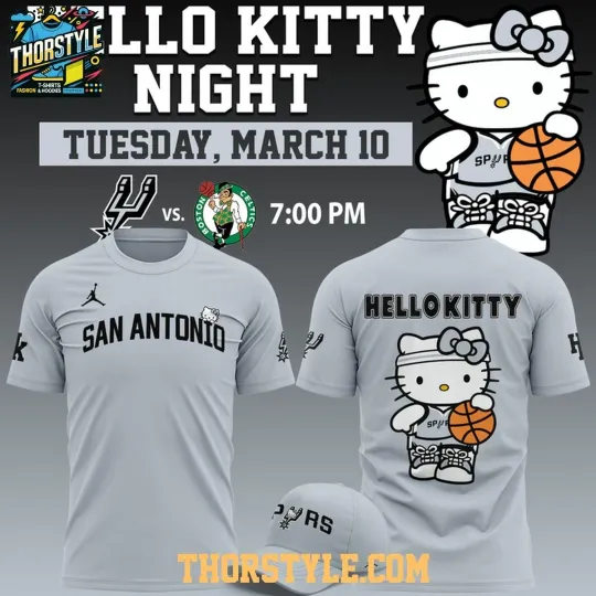 Discover Spur Hello K1tty Champions Night 2025-2026 NBA T-Shirt Unisex