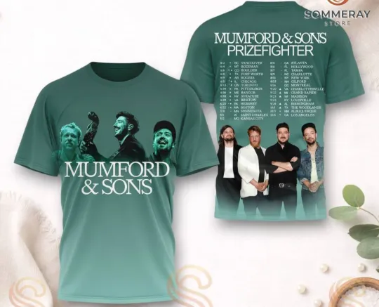 Discover Mumford & Sons Prizefighter Tour 2026 AOP T-Shirt