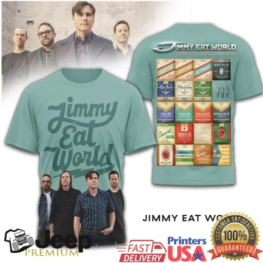 Discover Jimmy Eat World Bleed American Tour AOP T-Shirt