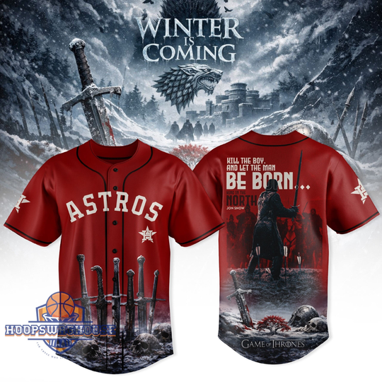 Houston Astros Game Of Thrones Winter Is Coming Jon Snow Baseball Jersey