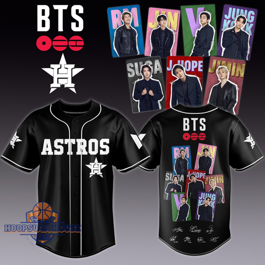 BTS Houston Astros All Members Signatures Baseball Jersey