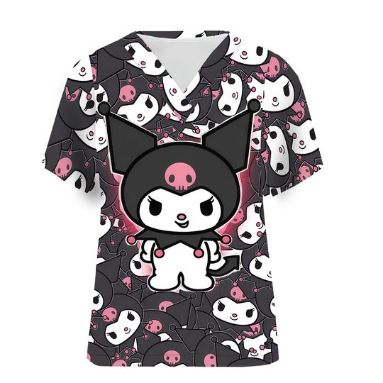 Kuromi Scrubs Top For Nurses and Pediatricians