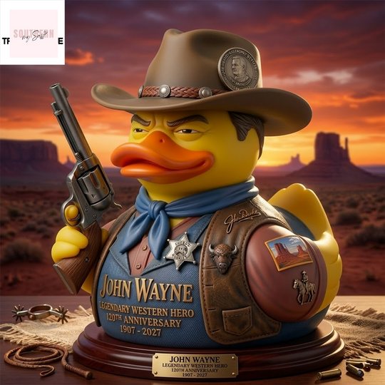 John Wayne 120Th Anniversary Legendary Western Hero Rubber Duck