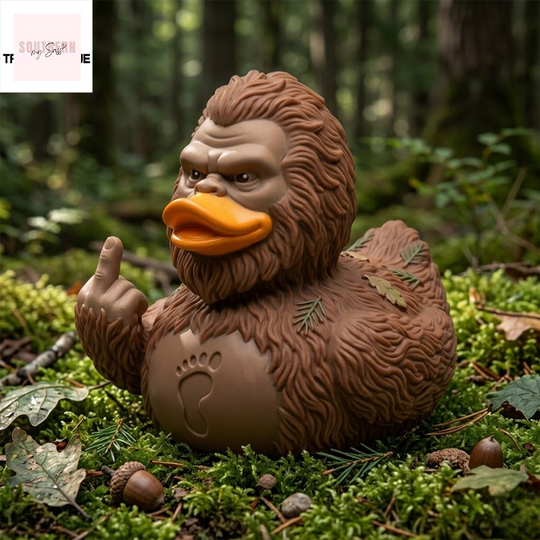 Bigfoot Middle Finger Legendary Sasquatch Collectible Rubber Duck