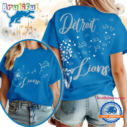 Detroit Lions football Dandelion Flower Unisex 3D Shirt