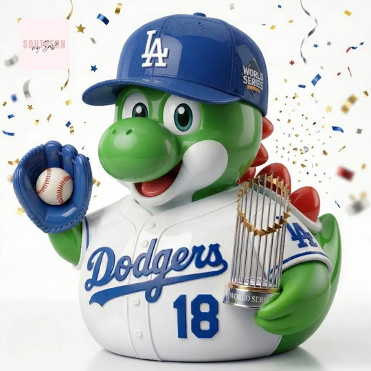 Los Angeles Dodgers Yoshi World Series Champions Rubber Duck