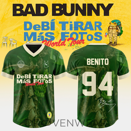 Discover Bad Bunny – DeBÍ TiRAR MáS FOToS World Tour Exclusive Football Jersey