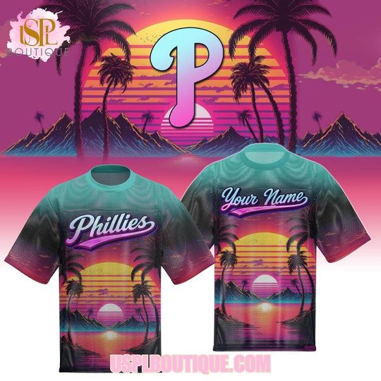 Philadelphia Phillies x Retro Sunset Beach 2026 Custom T-Shirt