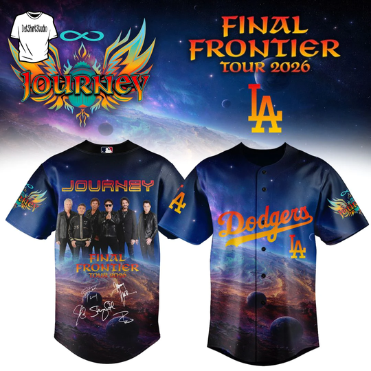 Discover Los Angeles Dodgers x Journey The Final Frontier Tour 2026 Edition Baseball Jersey