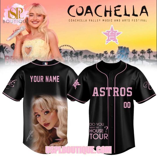 Houston Astros x Sabrina Carpenter Cochella Valley Music And Arts Festival 2026 Custom Black Jersey