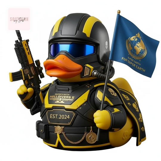 Helldivers II Super Earth Veteran Duck 2nd Anniversary EST. 2024 Rubber Duck