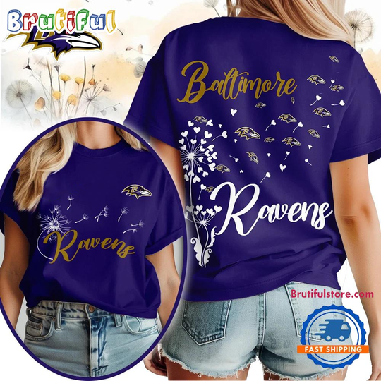 Baltimore Ravens football Dandelion Flower Unisex 3D Shirt
