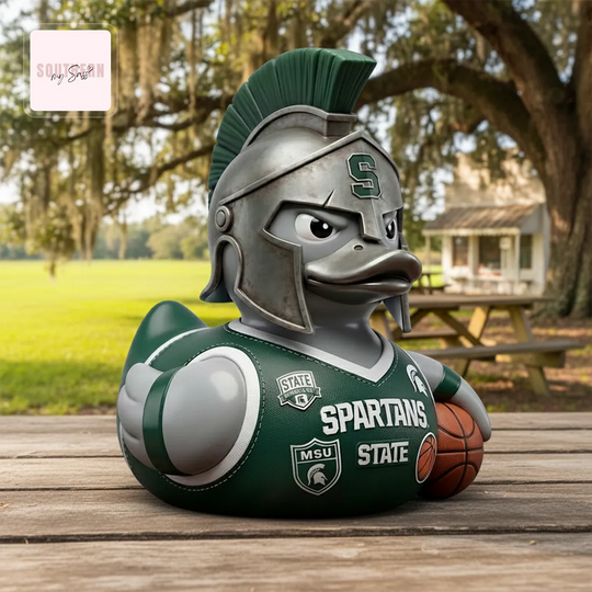 Michigan State Spartans Warrior Duck Basketball Rubber Duck
