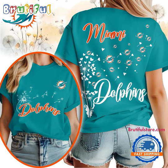 Miami Dolphins football Dandelion Flower Unisex 3D Shirt