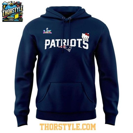 Discover New England Patriots Super Bowl 2026 x Hello Kitty Hoodie