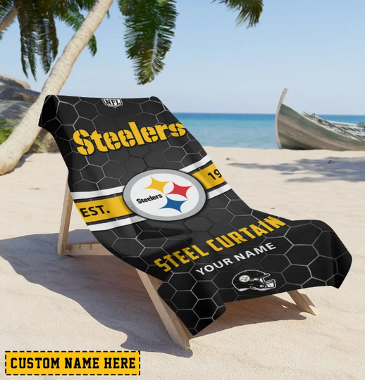Pittsburgh Steeler football Beach Towels