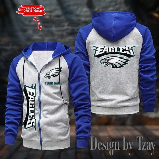 Philadelphia Eagles Raglan Zip Hoodie, Football Lover Gift, Game Day