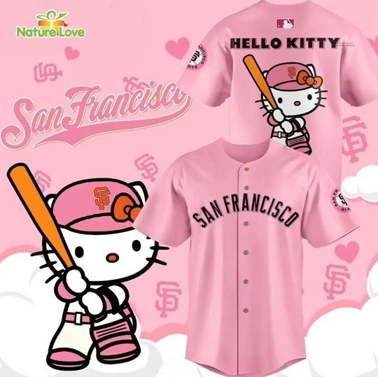 Discover San Fra*ncis*co Giant Hello Kitty Pink Baseball Jersey