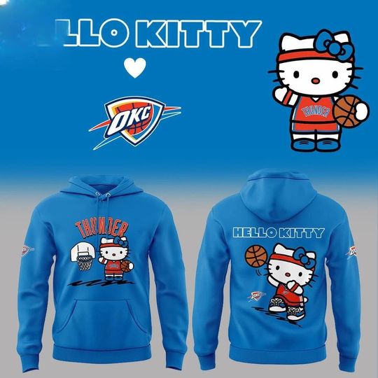 Okc Thunder x Hello Kitty Basketball Game Night 2026 Hoodie