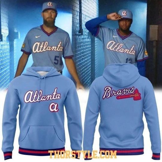 Discover Atlanta Baseball 2026 Powder Blue City Style Hoodie