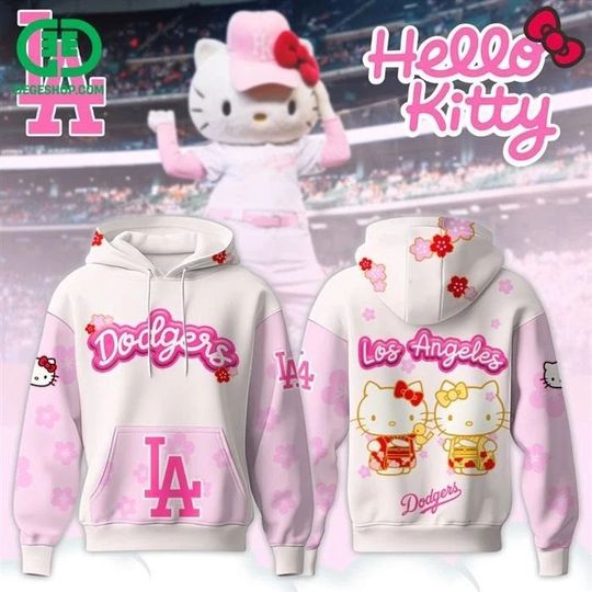Discover Los Angeles City Dodger x Hello Kitty Hinamatsuri 2026 Hoodie
