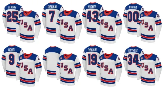 Discover Men's White 2026 Away Hockey Jersey NEW All Sizes S-6XL  polyester