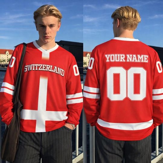 Discover Personalization Switzerland Hockey Jersey : Red & White Custom 2026 Switzerland Hockey Jersey