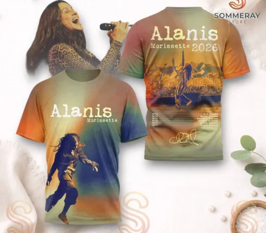 Discover Alanis Morissette 2026 Tour Dates 3D AOP T-Shirt