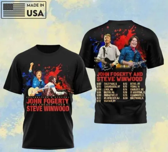 John Fogerty and Steve Winwood Legacy Tour 3D T-Shirt