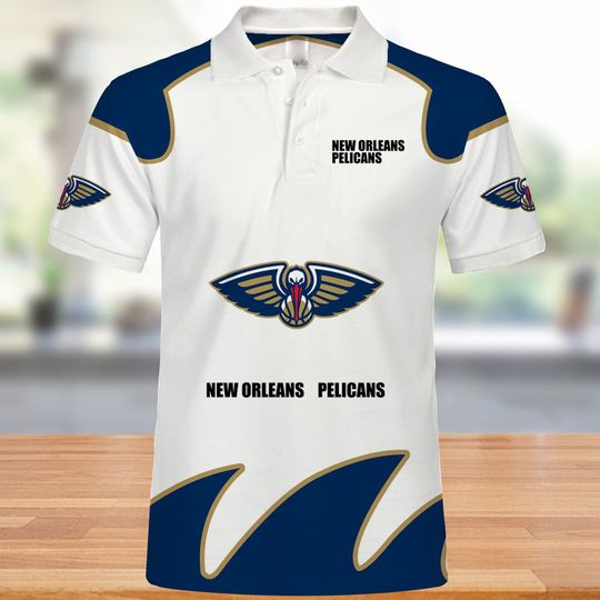 Discover New Orleanss Pelicanss White Navy Polo Shirt
