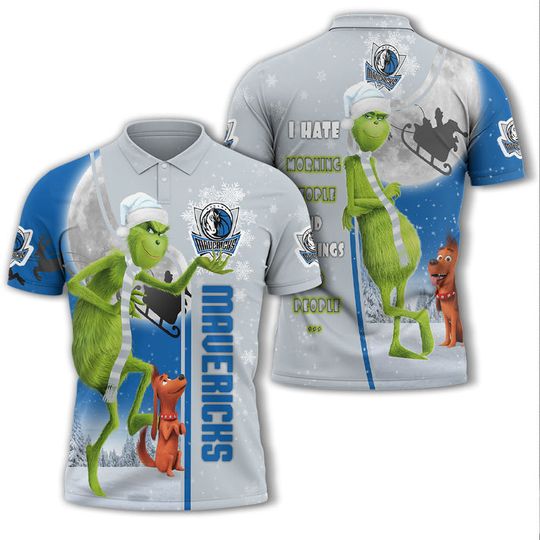 Discover Dallas Maverickss Gray Blue The funny character Ulgy Christmas Polo Shirt
