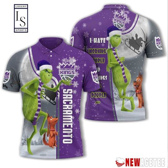 Discover Sacramento Kingss Gray Purple The funny character Ugly Christmas Polo Shirt