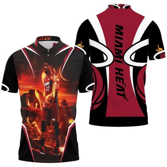 Miami Heats Jimmy Butler No 22 Walk On Fire Polo Shirt