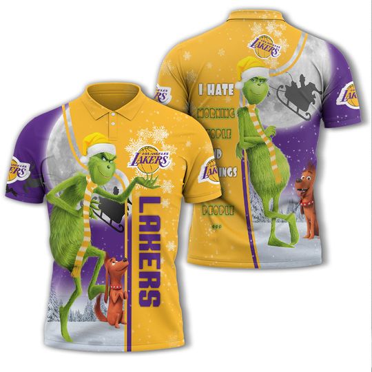 Discover Los Angeles Lakerss Golden Purple The funny character Ugly Christmas Polo Shirt