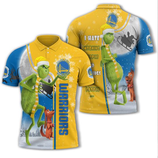 Discover NBA Golden State Warriors The funny character Ugly Christmas Polo Shirt