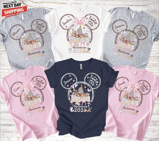 Discover Custom Disney Family Trip 2026 Shirts - Personalized Magical Adventure Mickey Minnie Tees - Disney Vacation Matching Family Group Shirts