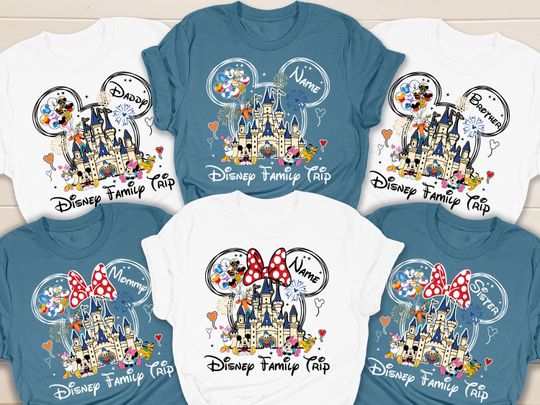Discover Custom Disney Trip 2026 Shirt, Disney Family Vacation Tees, Disneyland Matching Tshirt, Disneyworld Birthday Squad Shirts, Magic Kingdom Tee