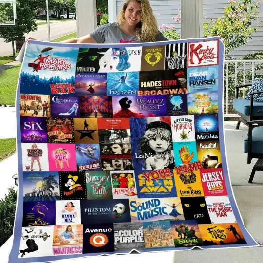 Discover Musical Theater Collage Fleece Blanket
