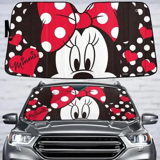 Discover Minnie Car Sun Shade, Cartoon Movie Theme Print Auto Sun Shade