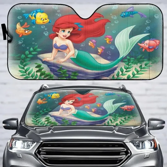 Discover Little Mermaid Ariel Car Sun Shade, Ariel Princess Print Auto Sun Shade