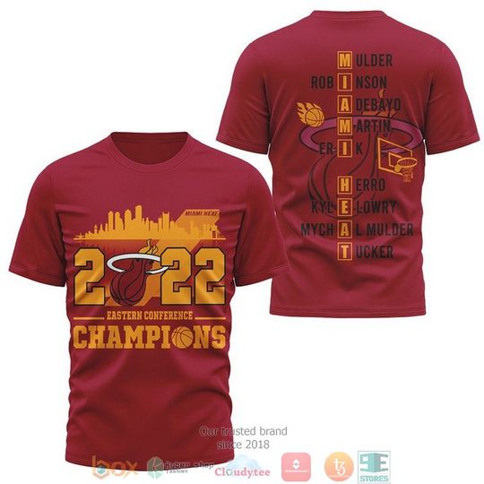 Discover NBA Miami Heat Red Eastern Conference Champion 2022 T-Shirt