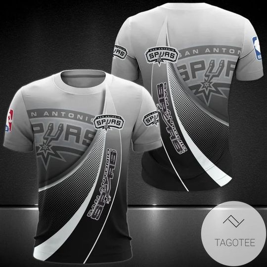 Discover NBA San Antonio Spurs Silver Gradient Curves T-Shirt