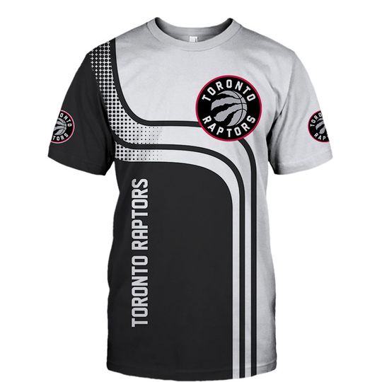 Discover NBA Toronto Raptors White Black Curvers T-Shirt