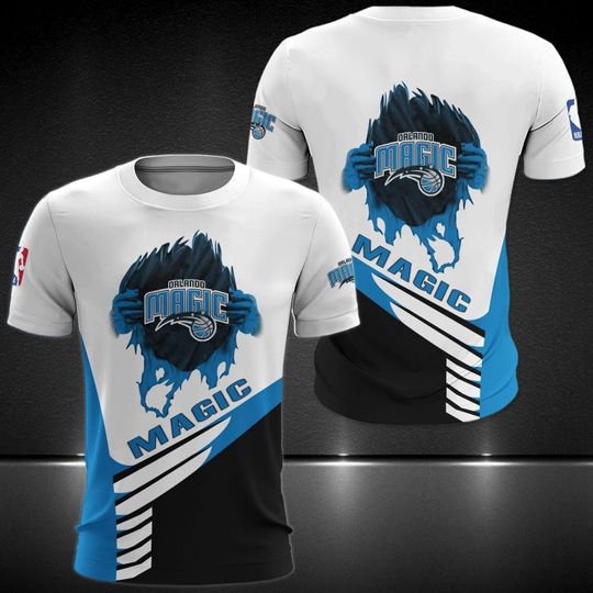 Orlando Magic White Blue Scratch T-Shirt
