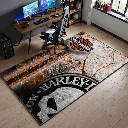 Discover davidson Rug – Industrial Biker Carpet for Garage, Mancave or Game Room