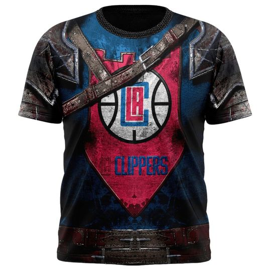 Discover NBA Los Angeles Clippers Custom Name Number Warrior Armor T-Shirt