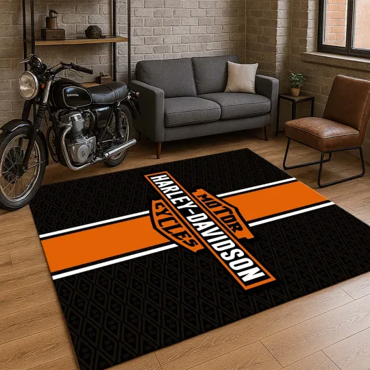 Discover Harley Rug, American Legends Motorcycle Rug